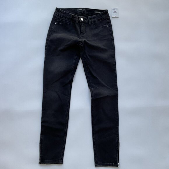 Guess Women’s Marilyn 3 Zip Black Skinny Jeans Super Stretch Ankle Zip Size 25 - Picture 2 of 11